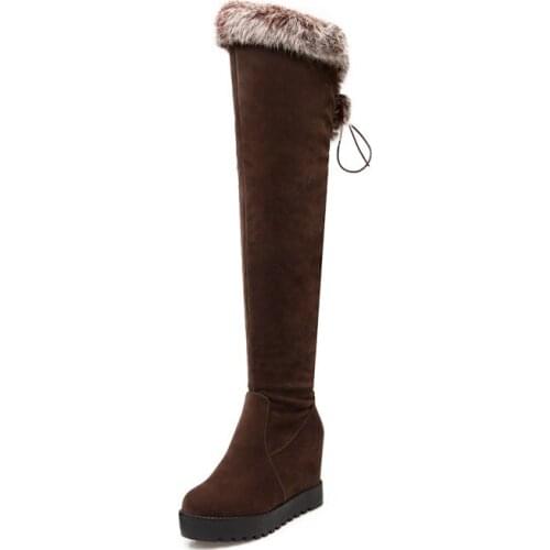 Big Size 9 10 11 12 thigh high boots knee high boots over the knee boots women ladies boots Cross strap after knee collar