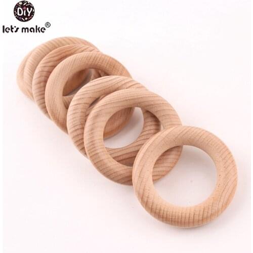 Lets make Beech Wooden Teething Ring 65mm 20pcs Baby Teether DIY Nursing Materials Accessories Necklace Making Tiny Rod Ring