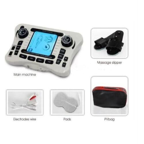 Dual Channel Pain Relief Nerve Muscle Tens Electro Stimulator Body Therapy Physiotherapy Massager with Foot Massage Slipper
