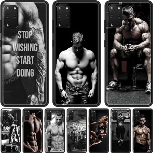 Fitness BodyBuilding man girls Phone Case for Samsung Galaxy S20 FE Note 20 Ultra 9 8 10 S10 5G S9 S8 Plus S7 Soft Cover Shell