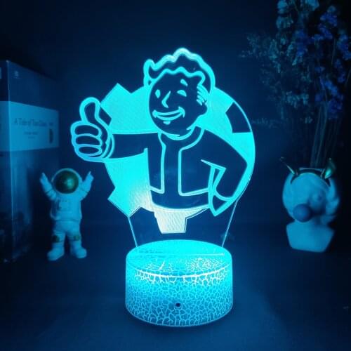 Game Fallout Shelter Mark 3D Table Lamp Coffee Shop Tea Bar Atmosphere Light Gaming Room Computer Desk Setup LED Night Light