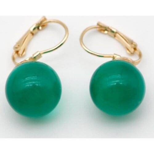 Emerald Color Clip On Earrings Round Cats Eye Glass Stones Ear Ring For Women Fashion New Trend Classic Styles Copper 202198