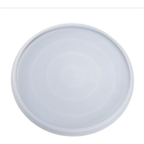 Crystal Epoxy Resin Mold Coaster Round Tray Mirror Plate Casting Silicone Mould DIY Crafts Jewelry Making Tool