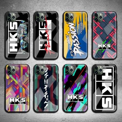 HKS Japan Cool Phone Case Tempered Glass For iPhone 12 pro max mini 11 Pro XR XS MAX 8 X 7 6S 6 Plus SE 2020 case