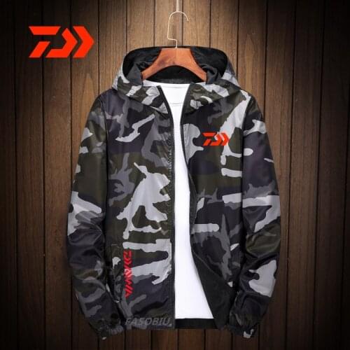 Daiwa Mens Spring Autumn Military Camouflage Fishing Jacket Tactical Clothing Multi-color Mens High-quality Fishing Clothing
