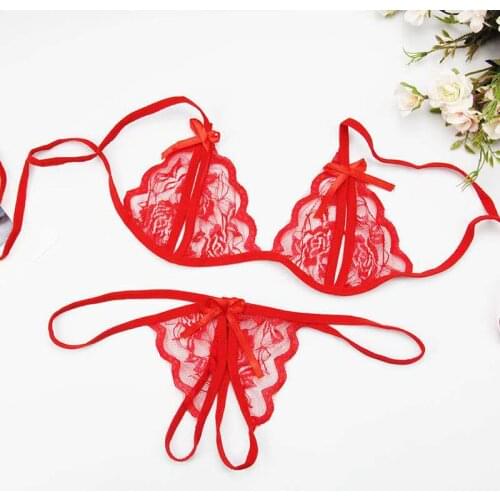 Summer Women Lingerie Bra Sexy Night Wear Girl Print New Underwear Lace Bra Thong Lingerie Set