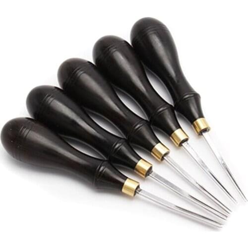 Leather Edge Blade Ebony Handle DIY Leather Craft Edger Trimming Tool Beveling Skiving Cutting Leather Craft Edge Beveller Tool