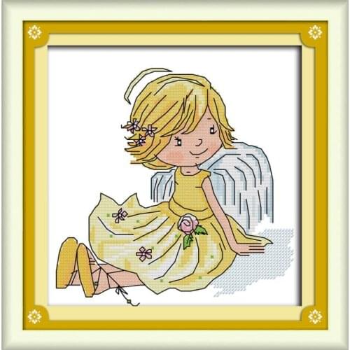 Little Angel cross stitch kit 14ct 11ct print canvas hand sew cross-stitching embroidery DIY handmade needlework