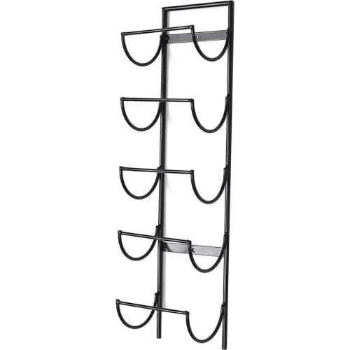 5 Bottle Metal Wine Rack Wall Mounted and Stackable Bottle Rack Holder Storage Organizer for Modern Decor