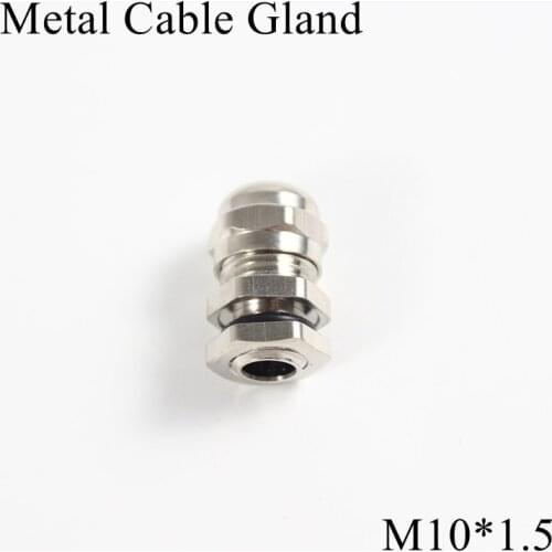 1piece/lot M10 Metal Cable Gland IP68 Waterproof Nickel Brass Connector Glands For 3-6.5mm Electric Wire M10*1.5 Copper Joint