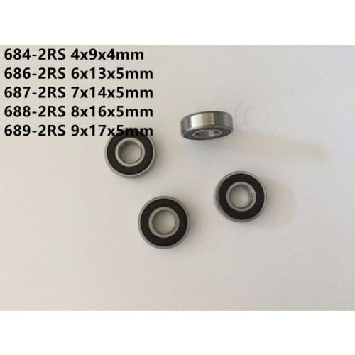 10pcs 684-2RS 685-2RS 686-2RS 687-2RS 688-2RS 689-2RS Mini Bearing Deep Groove Rubber Sealed Miniature Bearing Ball Bearings
