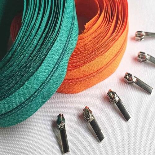 10 Meters 22 Colors 3# Nylon Coil Zipper, With 20 Environmentally Friendly Alloy Zipper Head -Tailor Sewing Craft Accessories