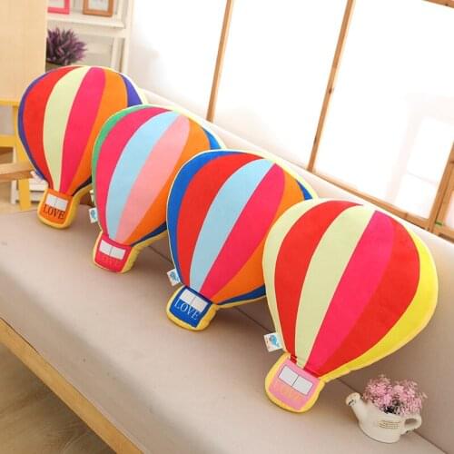 Cartoon simulation hot air balloon pillow doll plush toy sleeping pillow back doll doll birthday gift