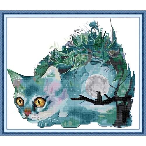Cats world animal pattern DIY cross stitch Kit 14CT count 11CT stamped embroidery needlework sewing set home decoration gift