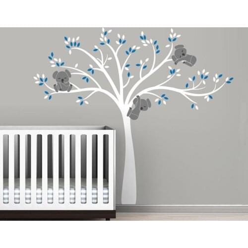 Plus Size Mural 220x196cm Large Koala Tree Wall Decals for baby Bedroom nursery Art Pic vinyl wall stickers for Kids Room D456
