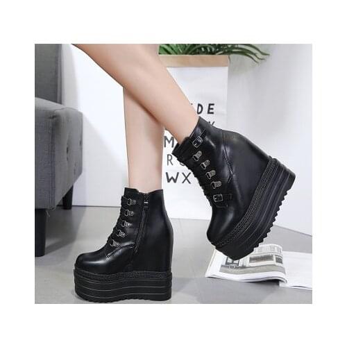 The New 13CM Wedges are Sexy and Waterproof Martin Boots with Thick Soles