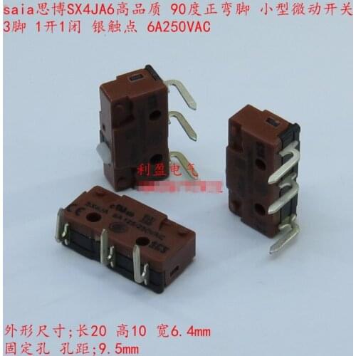 Original new 100% SX4JA6 silver point 90 degree positive bend micro switch travel limit 6A250VAC KW12