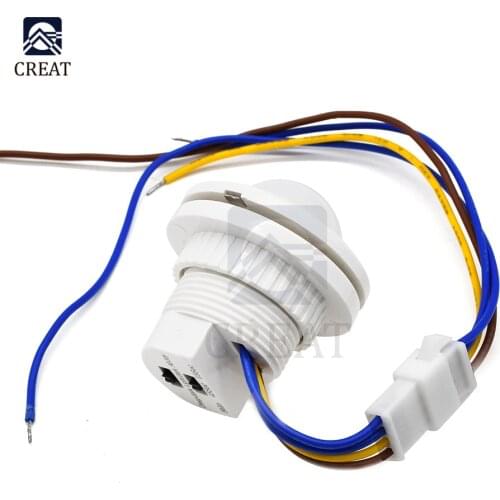 AC 85 -265V Adjustable Time Delay 40mm LED PIR Detector Infrared Motion Sensor Switch