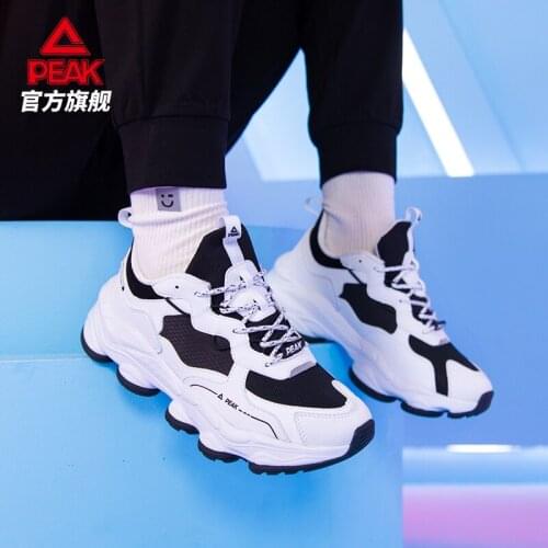 Peak sports casual shoes womens 2021 autumn new official website board shoes trend fashion contrast color sports casual shoes