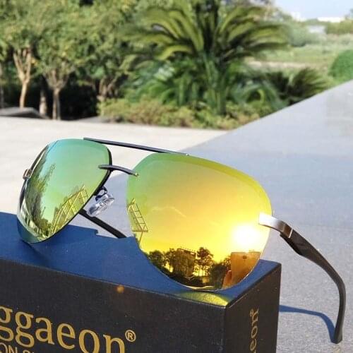 Lvvkee Polarized sunglasses Aluminum Magnesium frame Spring hinge Lens Women sun glasses Men Rimless pilot uv400