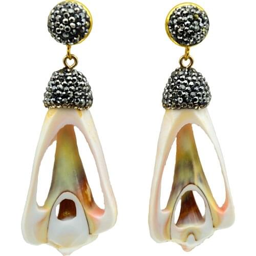 Shell stud earrings for women summer fashion jewelry making bohemian style Natural conch shape drop earrings
