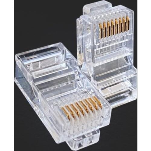 10 20 40PCS RJ45 Net Network Modular Plug Cat5 CAT5e Connector 8P8C utp Unshielded Modular Rj45 Plug computer Terminal DN001