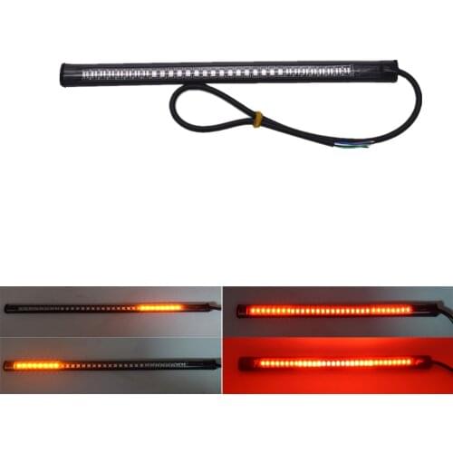 1Pcs 48SMD Led Universal Motorcycle Car Stripe Stop Lamp Turn signal License Plate Light Waterproof Tail Brake Strip Light 12V