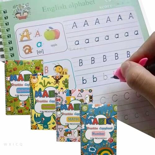 WXICQ Montessori Toys 2021 New Reusable Magic Practice Book Learning English For Kid And Learn English Copybook For Learn Books