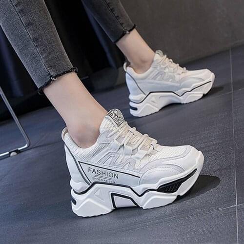 Air Mesh Women Shoes Summer Breathable Cross Tie Platform Round Toe Casual Fashion Sport Lace Up Woman Fashion Shoes