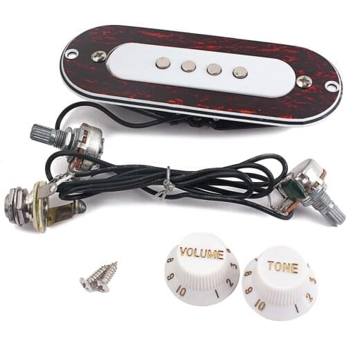 Tooyful 1 Set Prewired Guitar Sound Hole Pickup with Tone&Volume for 4 String Acoustic Cigar Box Guitar
