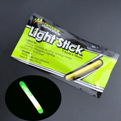10 pcs 7.5X75 mm Green Night Fishing Light LED Fluorescent Dark Glow Sticks Fishing Tackle Fishing Camping Boating Led Stick