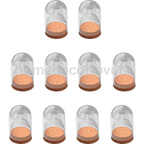 10Pcs Modern Handcraft Glass Dome Cover Dry Flower Vase With Wood Cork Base Landcrape Figurines Model Display Artwork