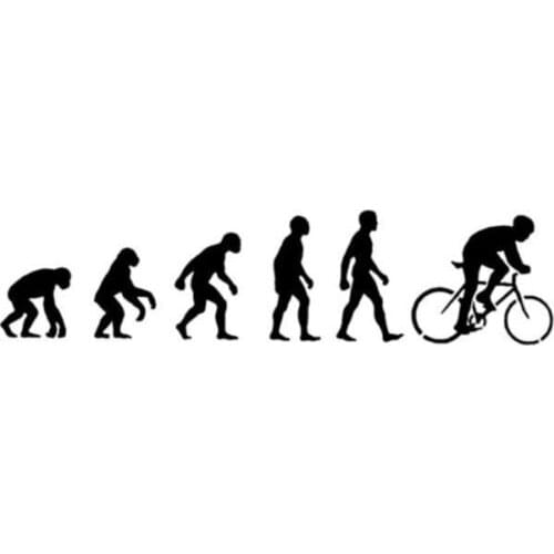 19.3*4.6CM Personality Human Evolution Cycling Car Stickers Waterproof reflective Vinyl Decals Black/Silver C7-0268