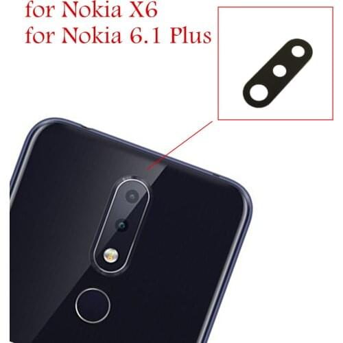 2piece for Nokia X6/ for Nokia 6.1 Plus Back Camera Glass Lens Main Rear Camera Glass Cover Sticker Glass Lens Repair Spare Part