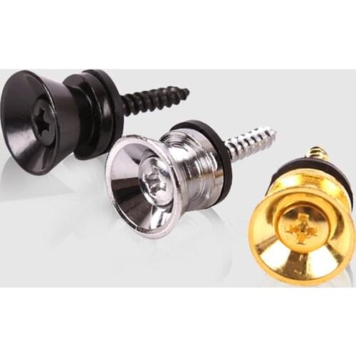 2pcs Guitar Pegs for Acoustic Electric Bass Ukulele Guitar Strap Buckle Button Lock Pins Metal End Locking Parts Accessories