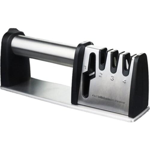 4 in 1 Kitchen Manual Knife Sharpener,4 Stage Knife Scissors Sharpener, Chef Choice Knife Sharpeners Accessories