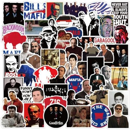 50Pcs/Pack Mafia Stickers Laptop Guitar Motorcycle Luggage Skateboard Bicycle Waterproof Sticker Kids Toys 2021