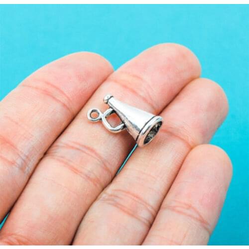 8pcs Charms For Jewelry Making Loudspeaker Megaphone Cheerleading Antique Silver Color Plated Pendants DIY Bracelet Necklace