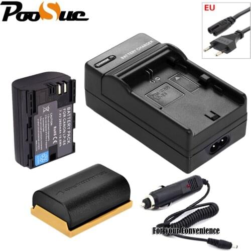 2X LP-E6 Battery for Canon camera 7.4V 2650mAh LP E6+lpe6 Charger+Car adapter for Canon DSLR EOS 5D Mark II III 60D 5D 7D 6D 70D
