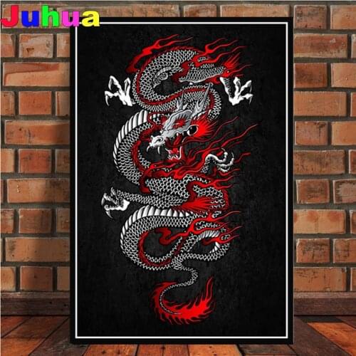 Japanese style dragon diy 5d diamond Painting Full Square Round drill Bushido diamond embroidery home decor drop shipping