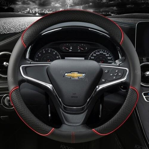 Leather Car Steering Wheel Cover Anti-slip for Chevrolet Monza Cruze Crvalier Malibu Captiva Auto Accessories