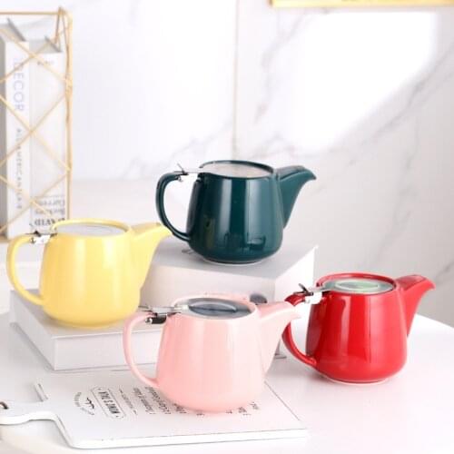 BORREY Japanese Ceramic Teapot With Stainless Steel Strainer Filter Exquisite Ceramic Teapot for Puer Oolong Kung Fu Tea Set