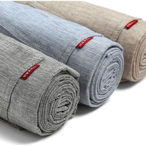 New Men Fashion Summer Korea Slim Fit Straight Linen Cotton Thin Business Trousers Pants Male Casual Pants Import Clothes