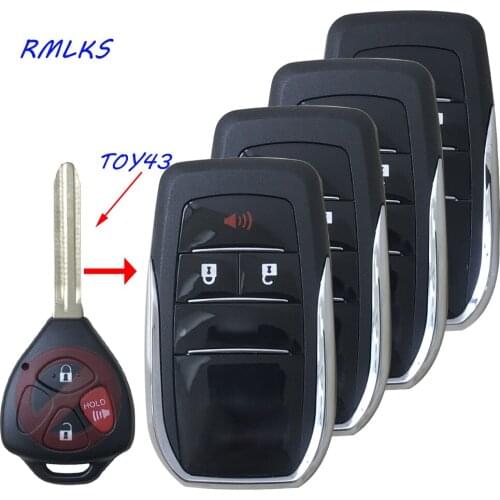 2/3/4 Buttons Updated Flip Remote Key Case For Toyota Avlon Crown Corolla Camry RAV4 Reiz Yaris Prado Key Shell Toy43