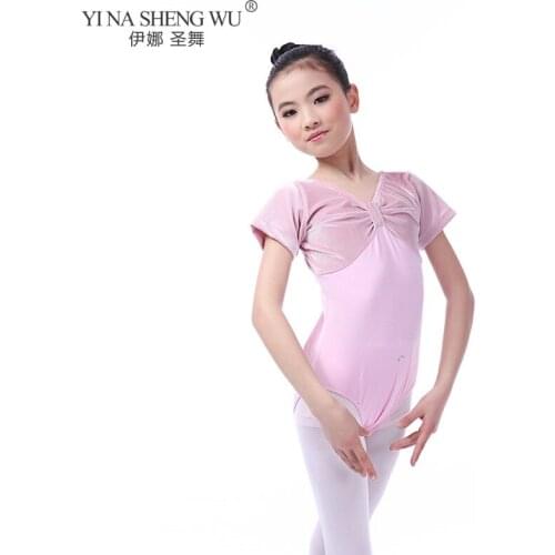 Short Sleeve Girls Open Crotch Gymnastics Leotard Ballet Dress Dancing Dance Wear Skating Children Dresses for Girls Bodysuit