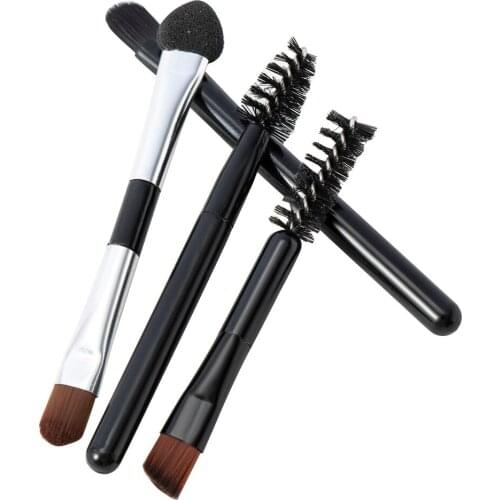 Beginner Mini Double Head Eyebrow Brush Short Portable Soft Brush Head Eyebrow Spiral Eyelash Brush Beauty Cosmetics Makeup Tool