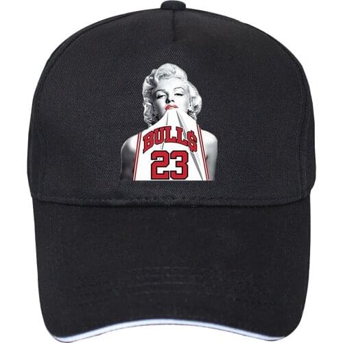 Marilyn Monroe Wearing Michael 23 Basketballer Jersey Funny Mens Hat Sex Hipster Cap Baseball Men Women Hip Hop Cap Hats 23FG