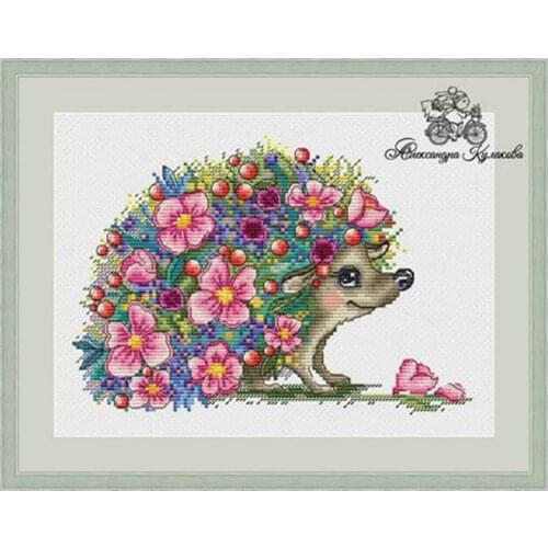Flowers hedgehog animals Counted Cross Stitch 11CT 14CT 18CT DIY Chinese Cross Stitch Kits Embroidery Needlework