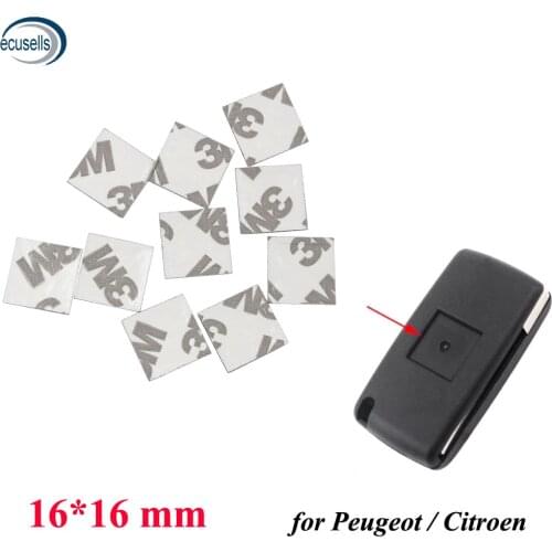 5/20/50 PCS, Diameter 16x16mm Square Oval Sticker Remote Car Key Emblem Logo Replacement for Peugeot for Citroen Remote Key