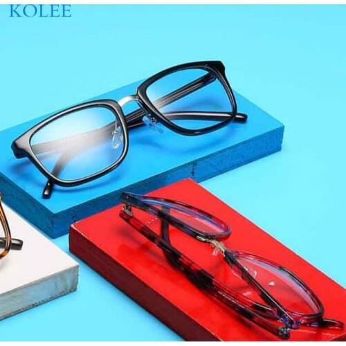 New Square Men Optics Glasses Frame Women Fashion Two Tone Printing Spectacles Frames Prescription Eyeglasses Women Men Classic